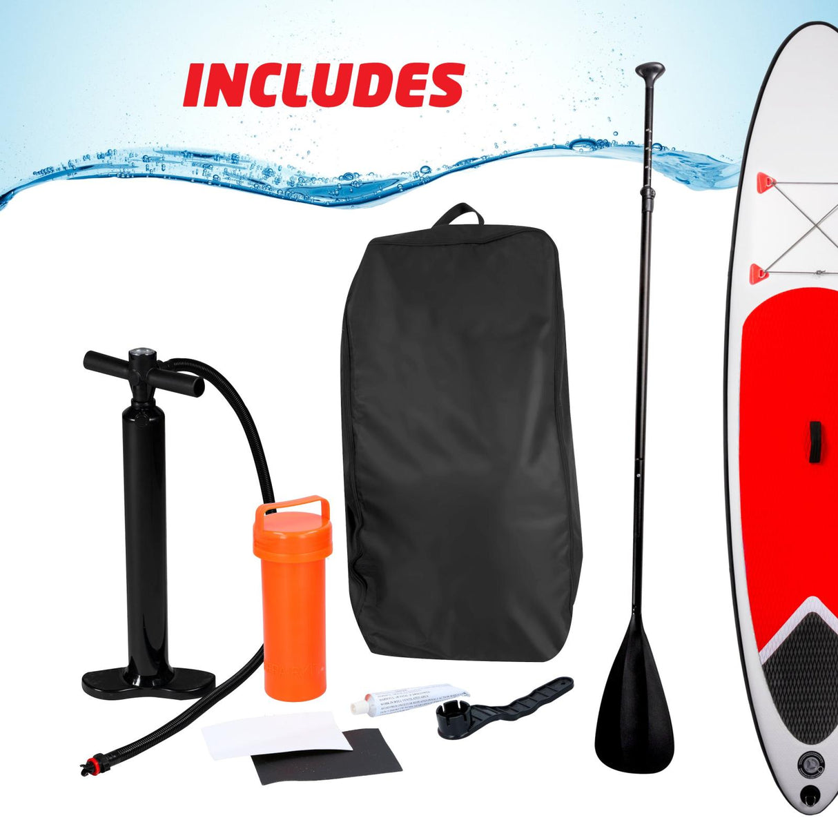 SUP Board Opblaasbaar Rood/Wit