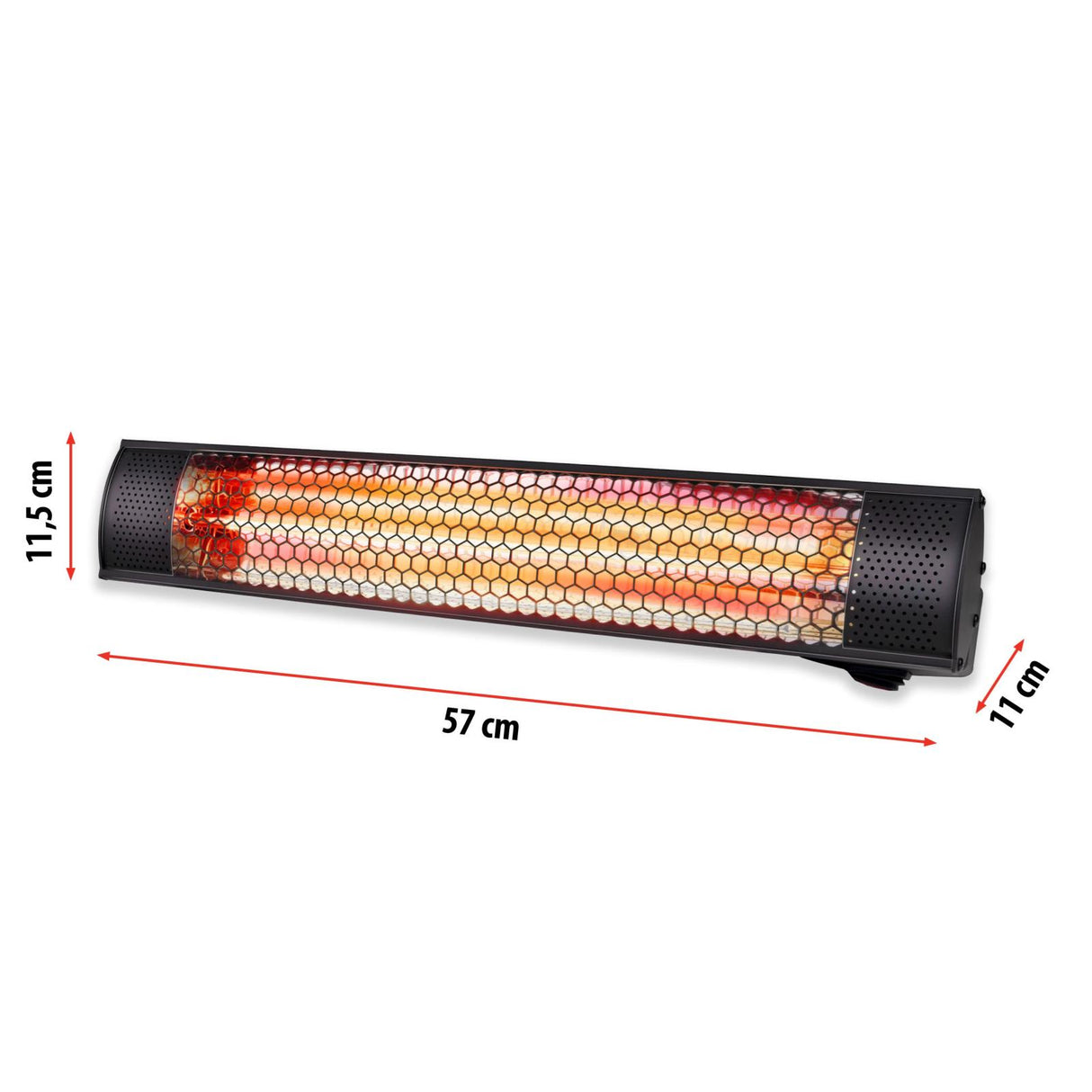 Heater wall 2000W gold halogen