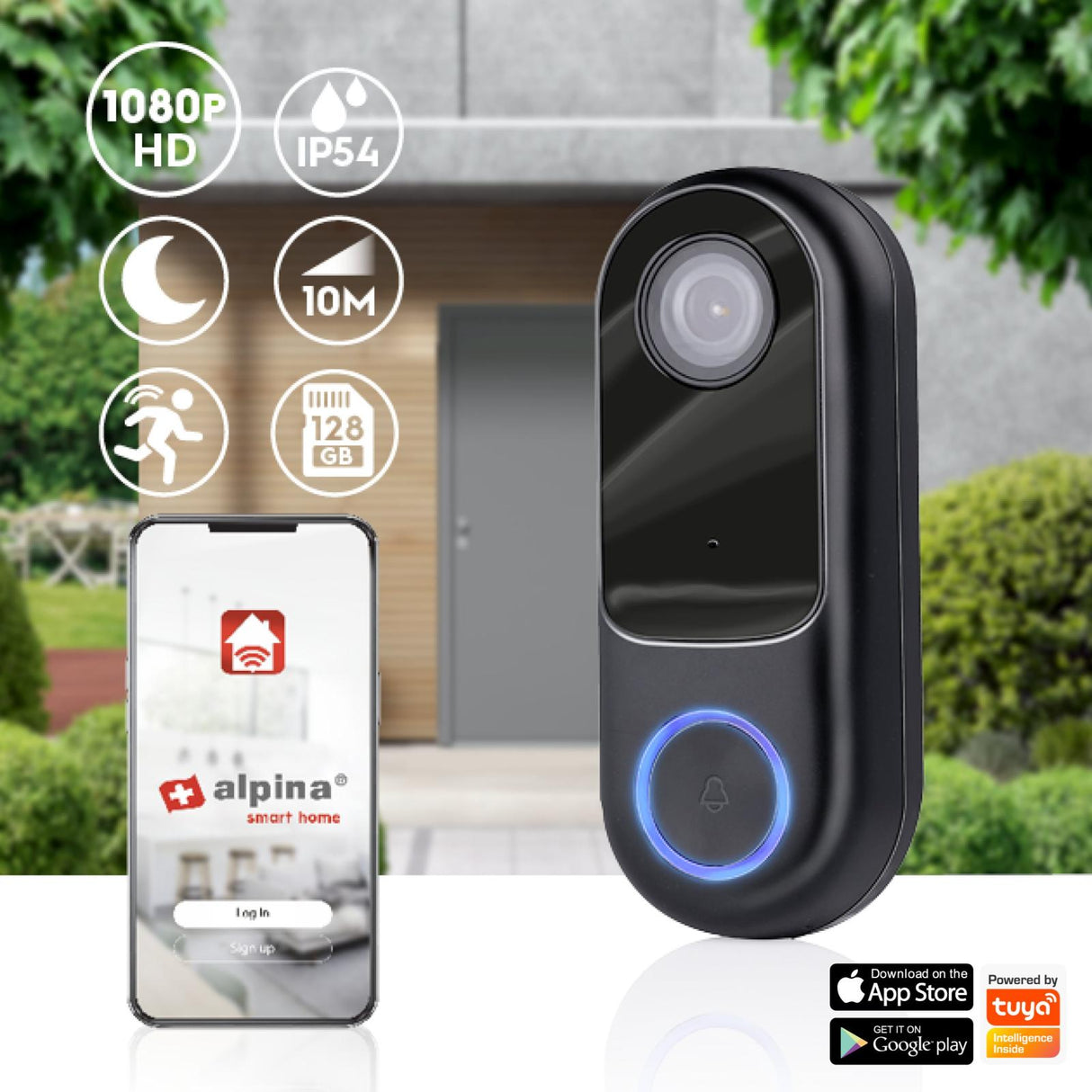 Smart video doorbell FHD 1080p