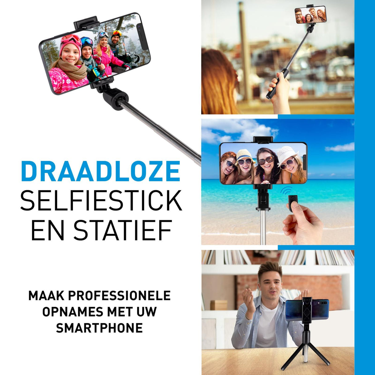 Selfiestick Tripod voor Smartphone Bluetooth