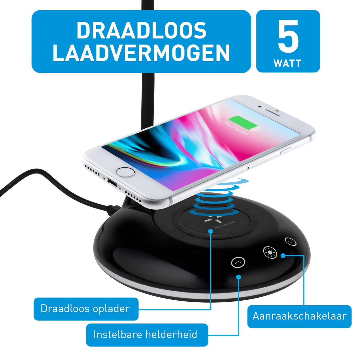 Lamp & wireless charger USB