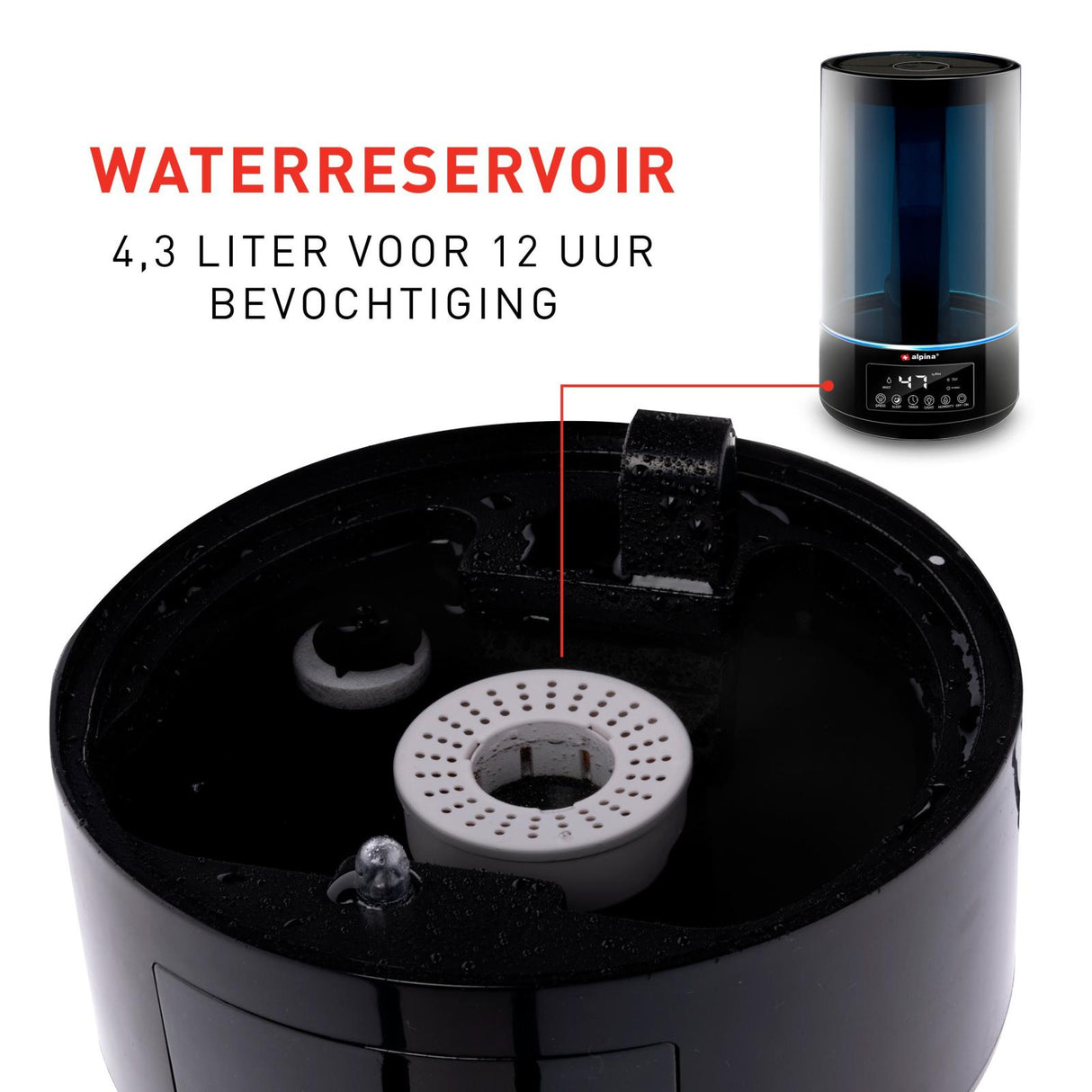 Luchtbevochtiger 4,3L ABS