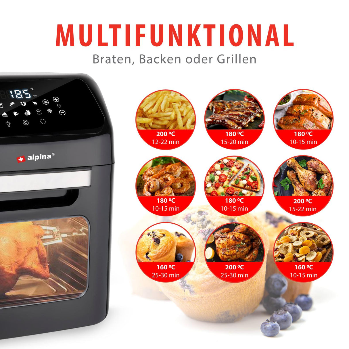 Hetelucht Oven/ Airfryer 12 Liter