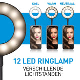 Selfie Studio Ringlamp met Klem 2 in-1