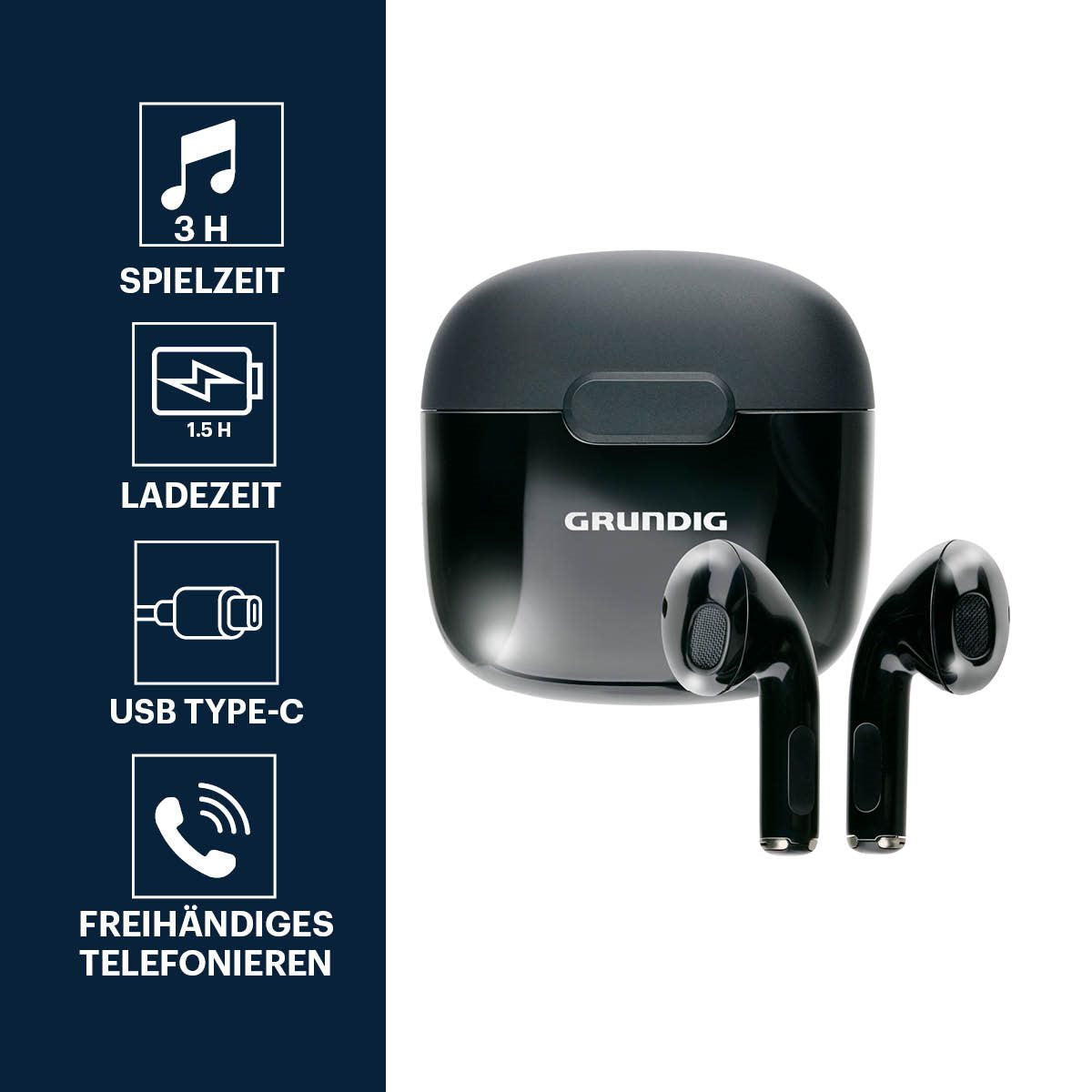 Grundig Draadloze Oordopjes 200mAh