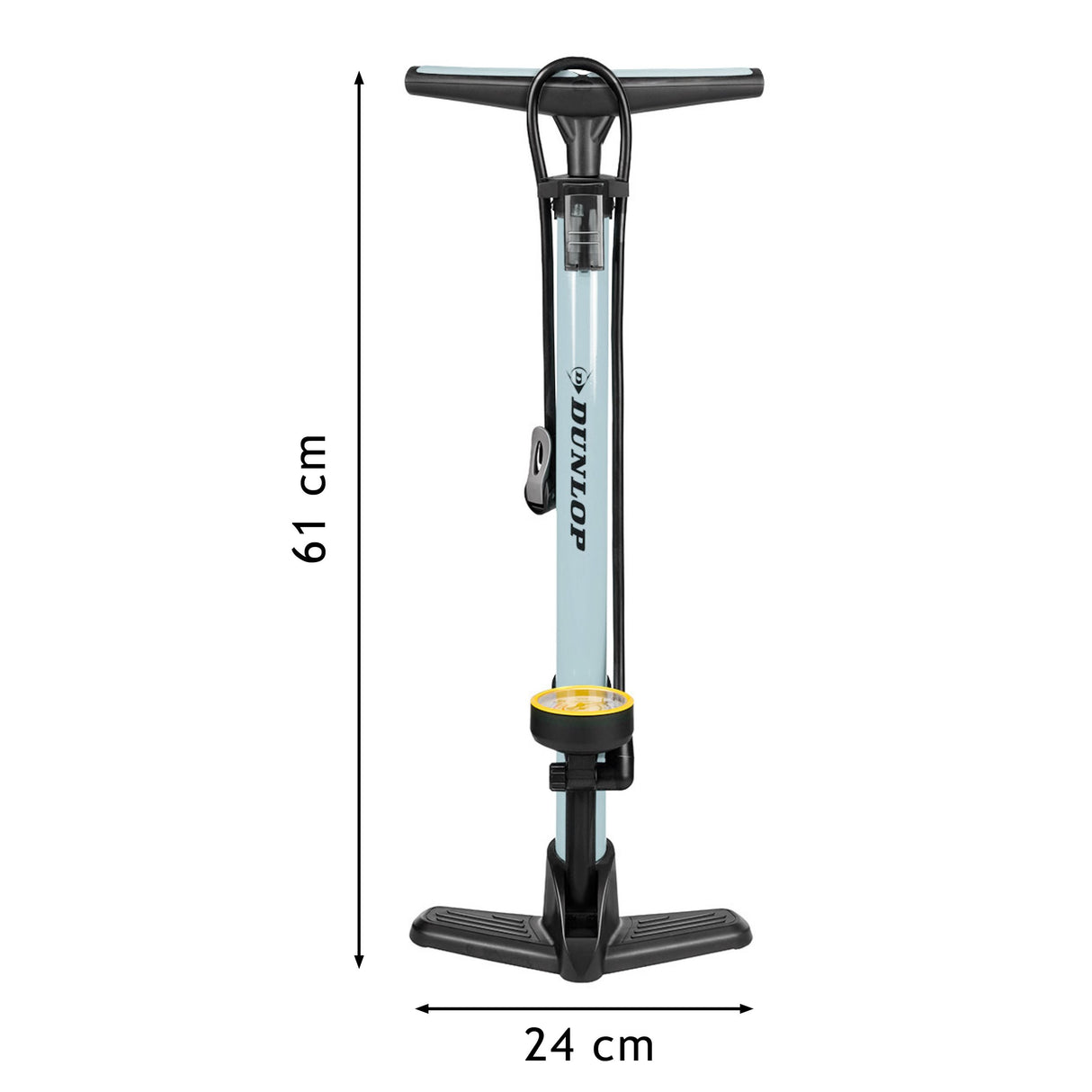 Bicycle floor pump incl. 3 adapters with manometer black/grey