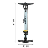 Bicycle floor pump incl. 3 adapters with manometer black/grey