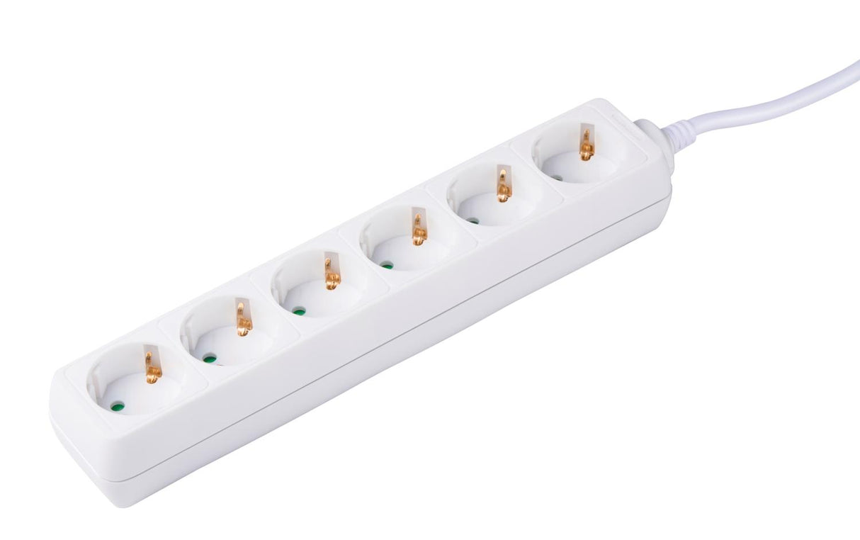 Socket 6 way 3x1.5mm 1.5m WHT