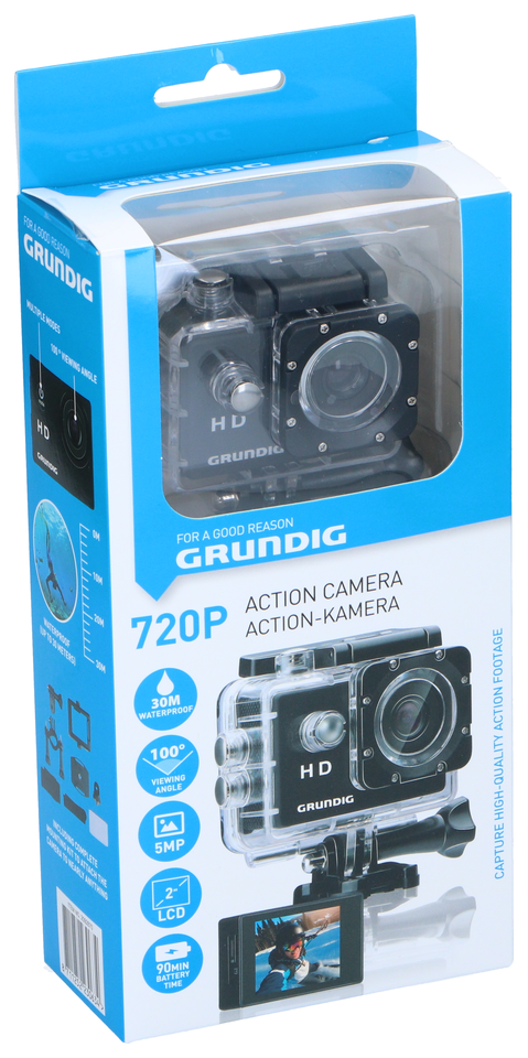 Action cam HD 720P, 2" screen