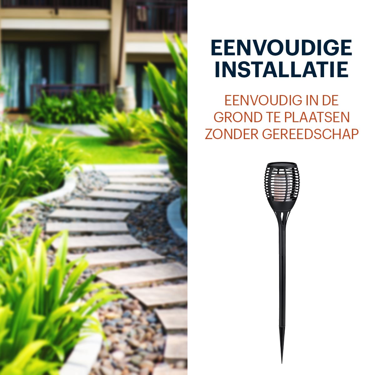 Grundig Solar Tuinfakkel 72cm