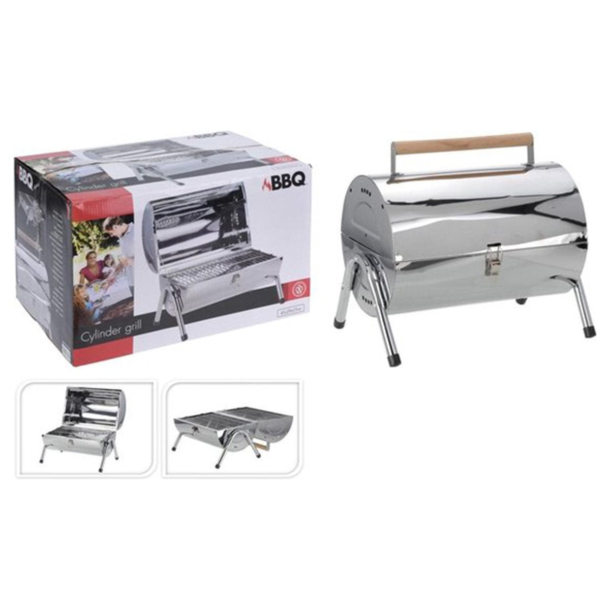 BBQ Collection Houtskoolbarbecue - Cilinder - Chroom