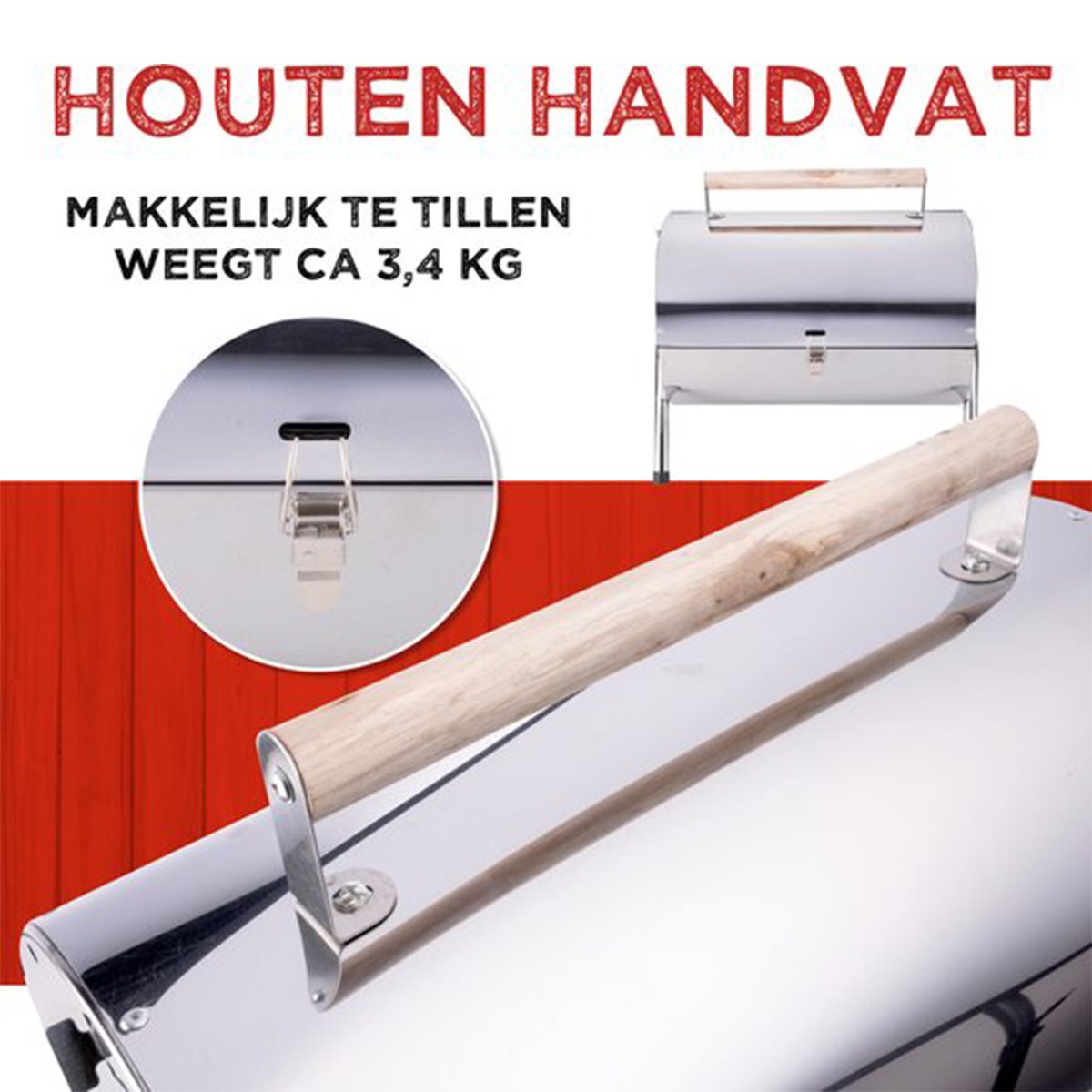 BBQ Collection Houtskoolbarbecue - Cilinder - Chroom