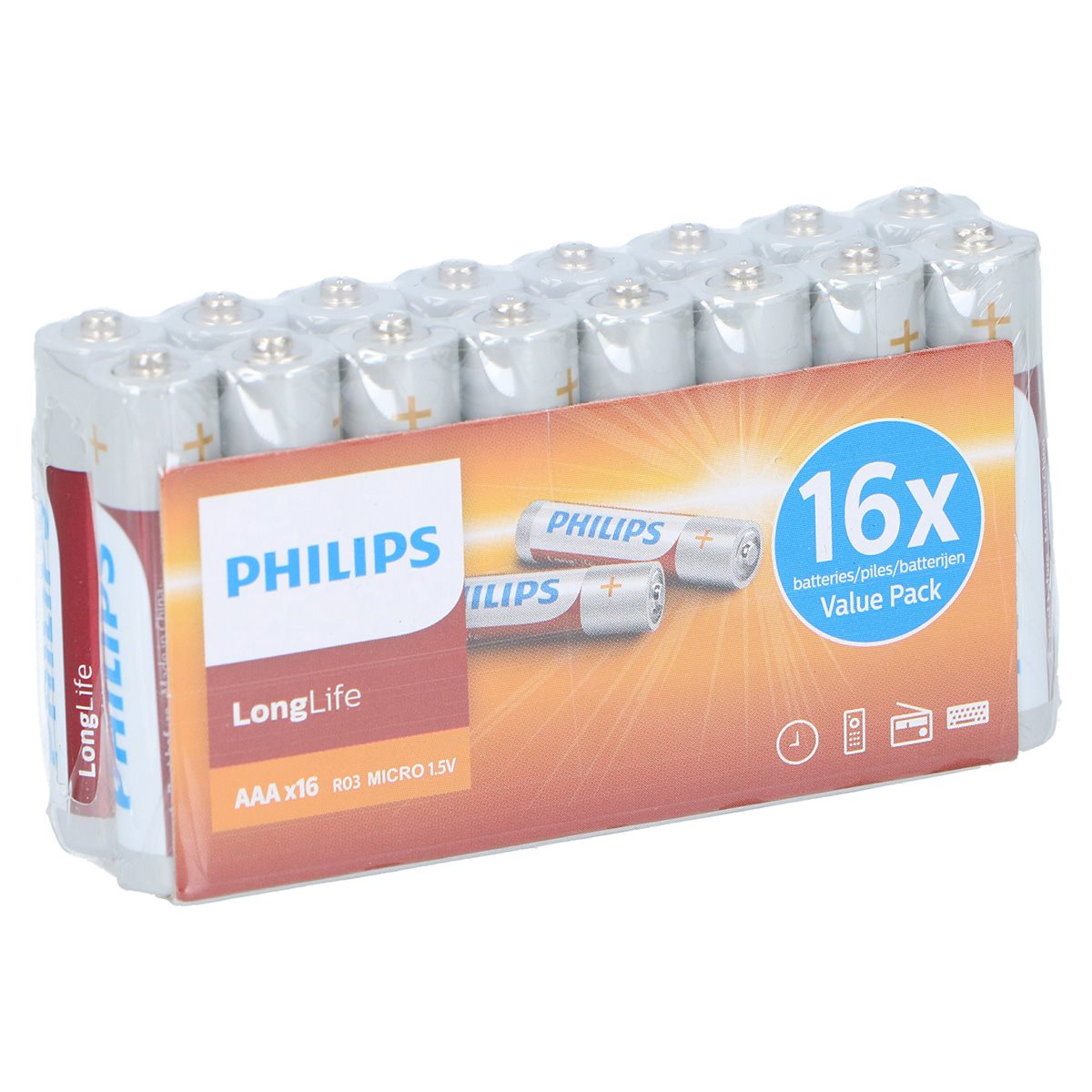 Philips AAA LongLife Batterijen 16 Stuks - maximondo