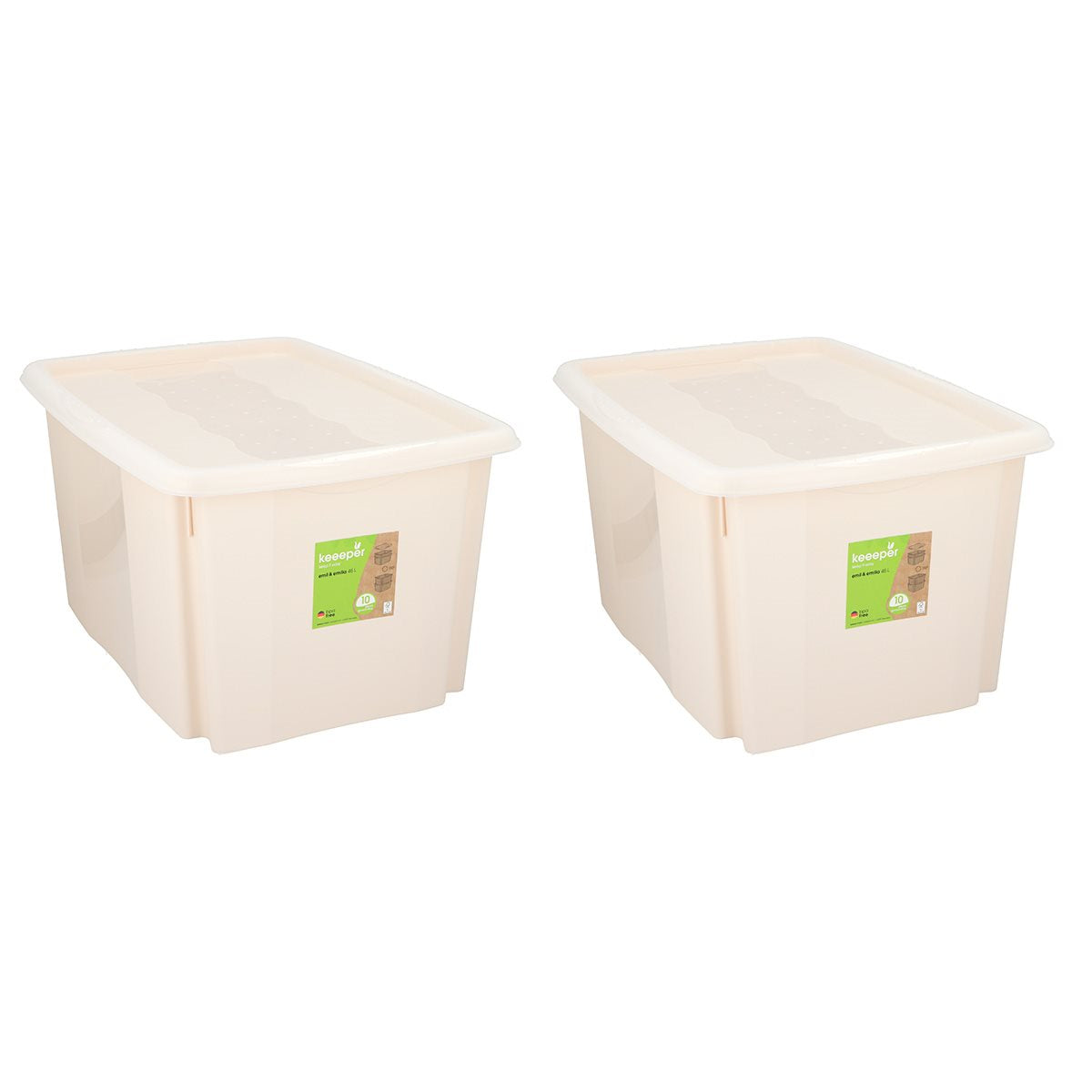 Opbergbox met Deksel 45L Beige