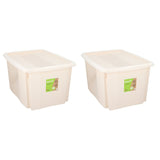 Opbergbox met Deksel 45L Beige