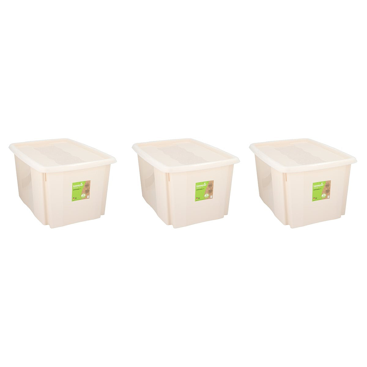 Opbergbox met Deksel 45L Beige