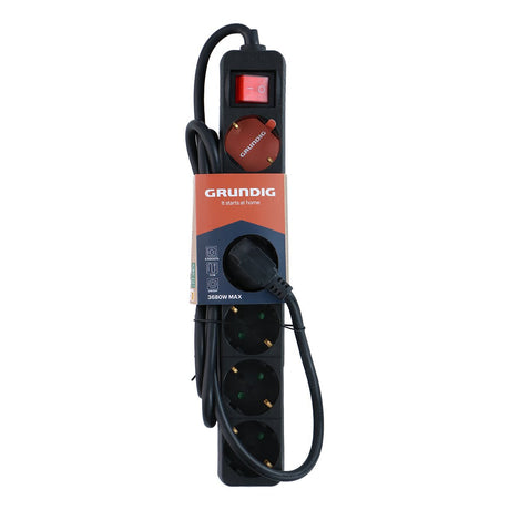 Grundig 6Voudig Stekkerdoos Zwart - maximondo