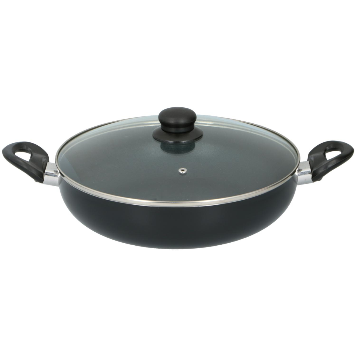 Frying pan w glass lid D28cm