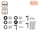 BLACK+DECKER Bouten en Moeren Set - maximondo