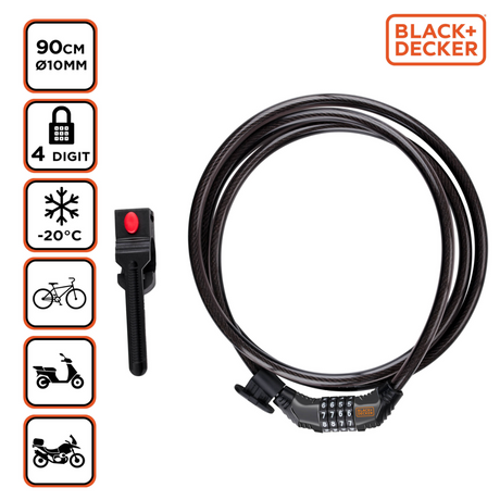 BLACK+DECKER Cijferslot BXCHBL7008 - Fietsslot - maximondo