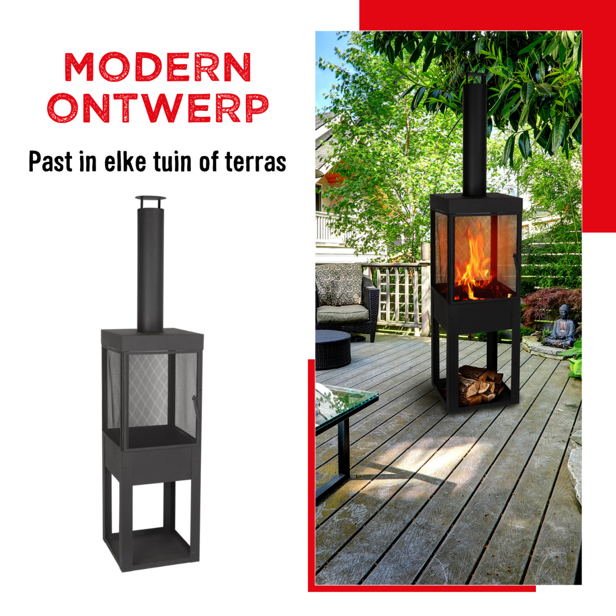 BBQ Collection Houtkachel 194x44x47cm