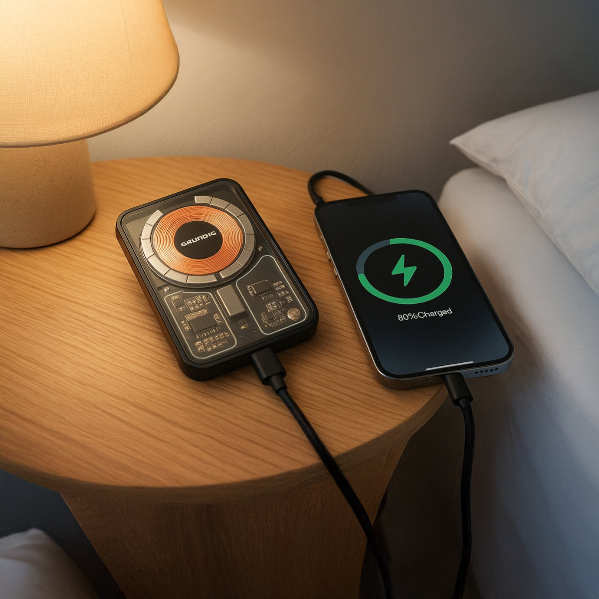 Grundig Draadloze Powerbank Transparent 5000mAh
