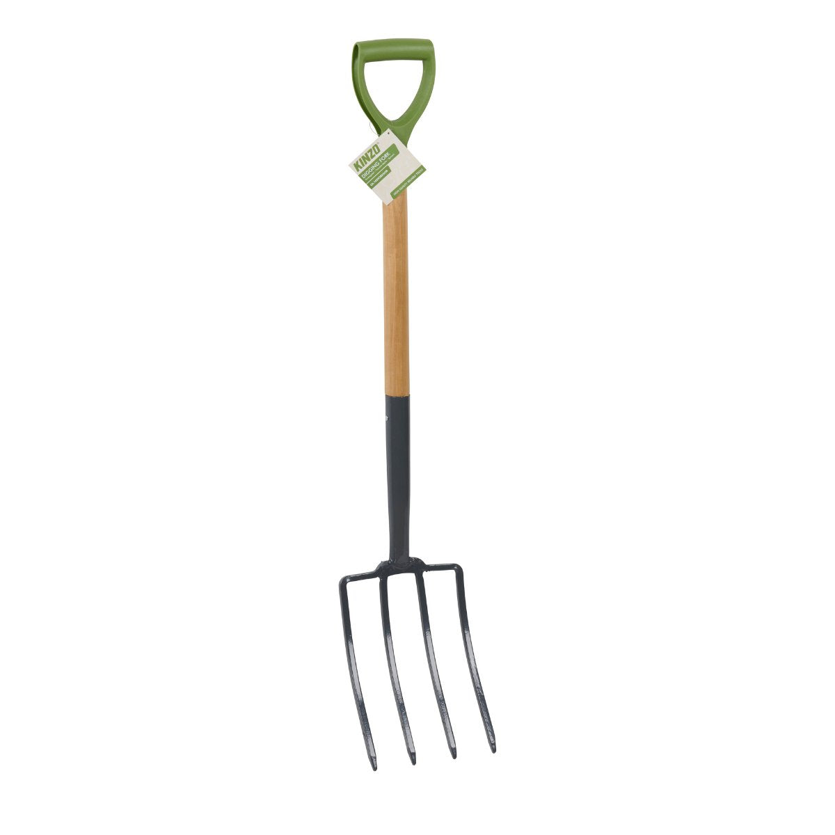 Kinzo Spitvork 4 Tanden met Houten Steel