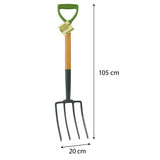Kinzo Spitvork 4 Tanden met Houten Steel