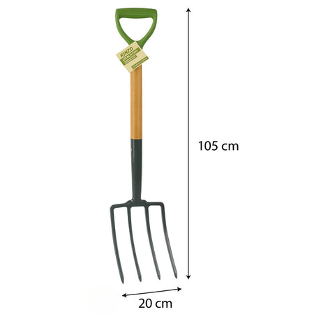 Kinzo Spitvork 4 Tanden met Houten Steel