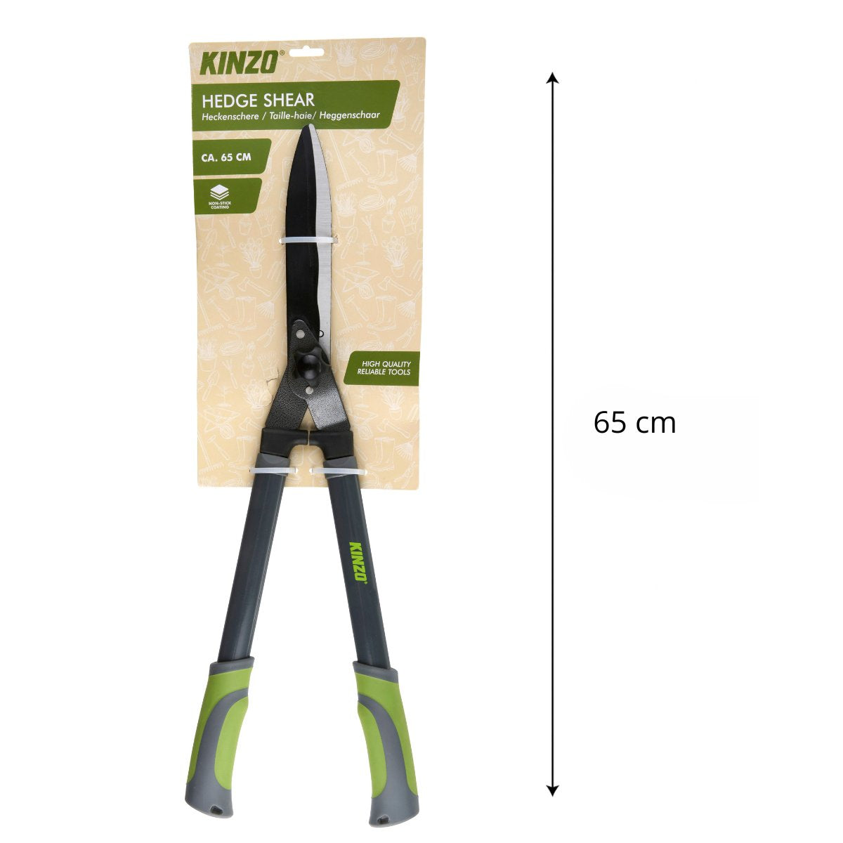 Kinzo Heggenschaar 65 cm - Snoeischaar met Anti-kleefcoating