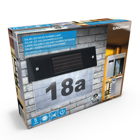 Grundig Huisnummerbord op Zonneenergie