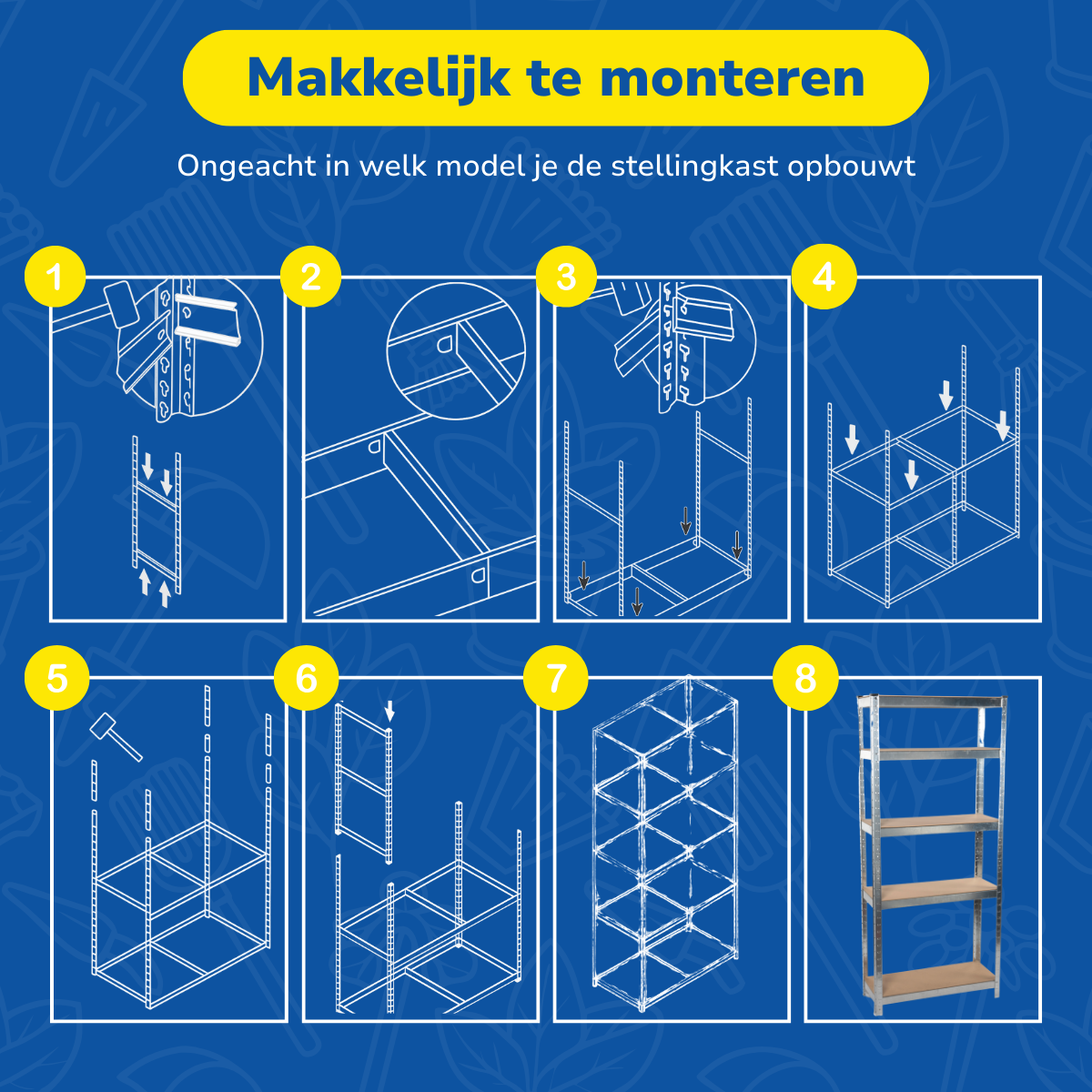 Kinzo Stellingkast Opbergrek, 5 Planken