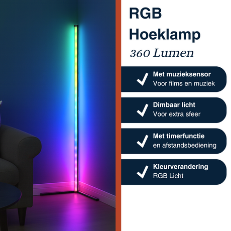 Grundig RGB LED Hoeklamp 140 cm - maximondo