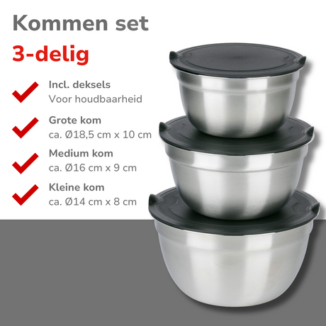 alpina RVS Kommen 3Delig