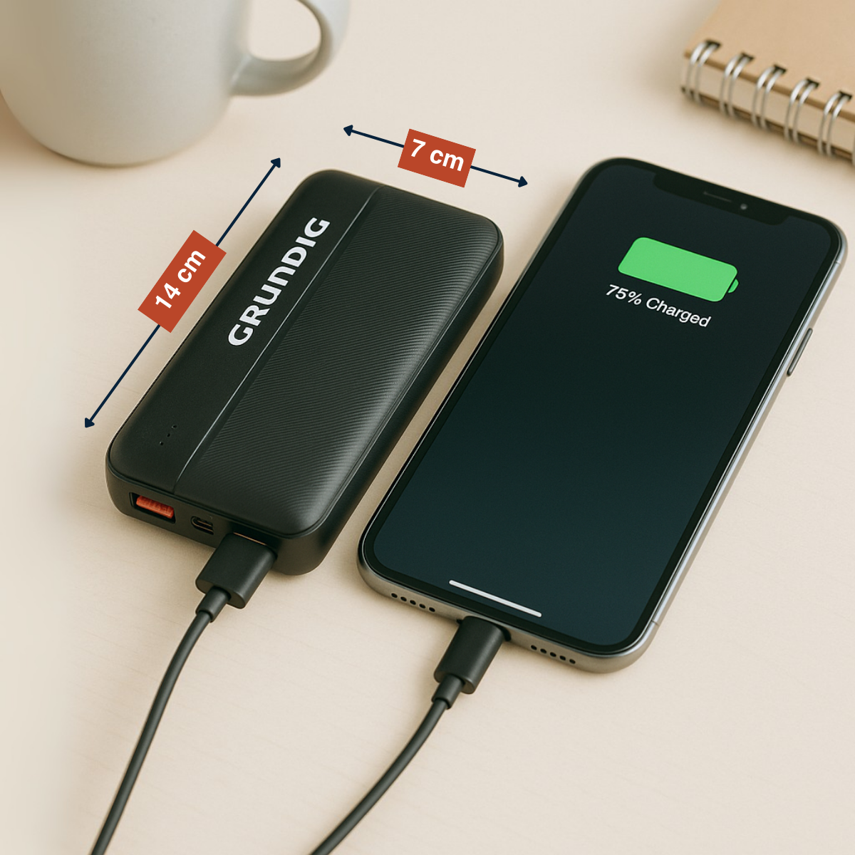 Grundig Powerbank 20000 mAh – Externe Batterij - maximondo