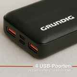 Grundig Powerbank 20000 mAh – Externe Batterij - maximondo