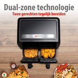 alpina Dubbele Airfryer XXL - Heteluchtfriteuse 2x4L