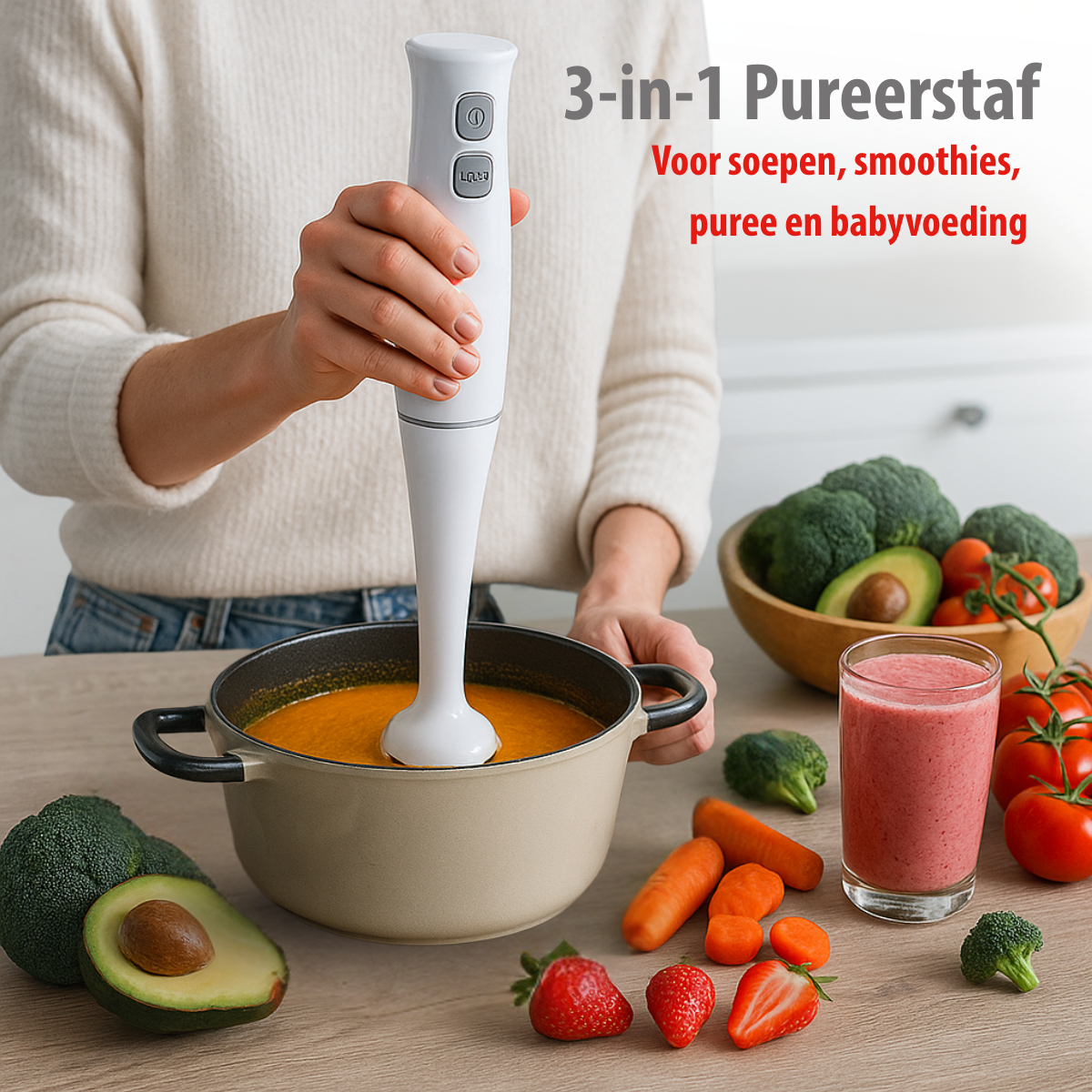alpina Staafmixer 400W - Handmixer met Turbofunctie