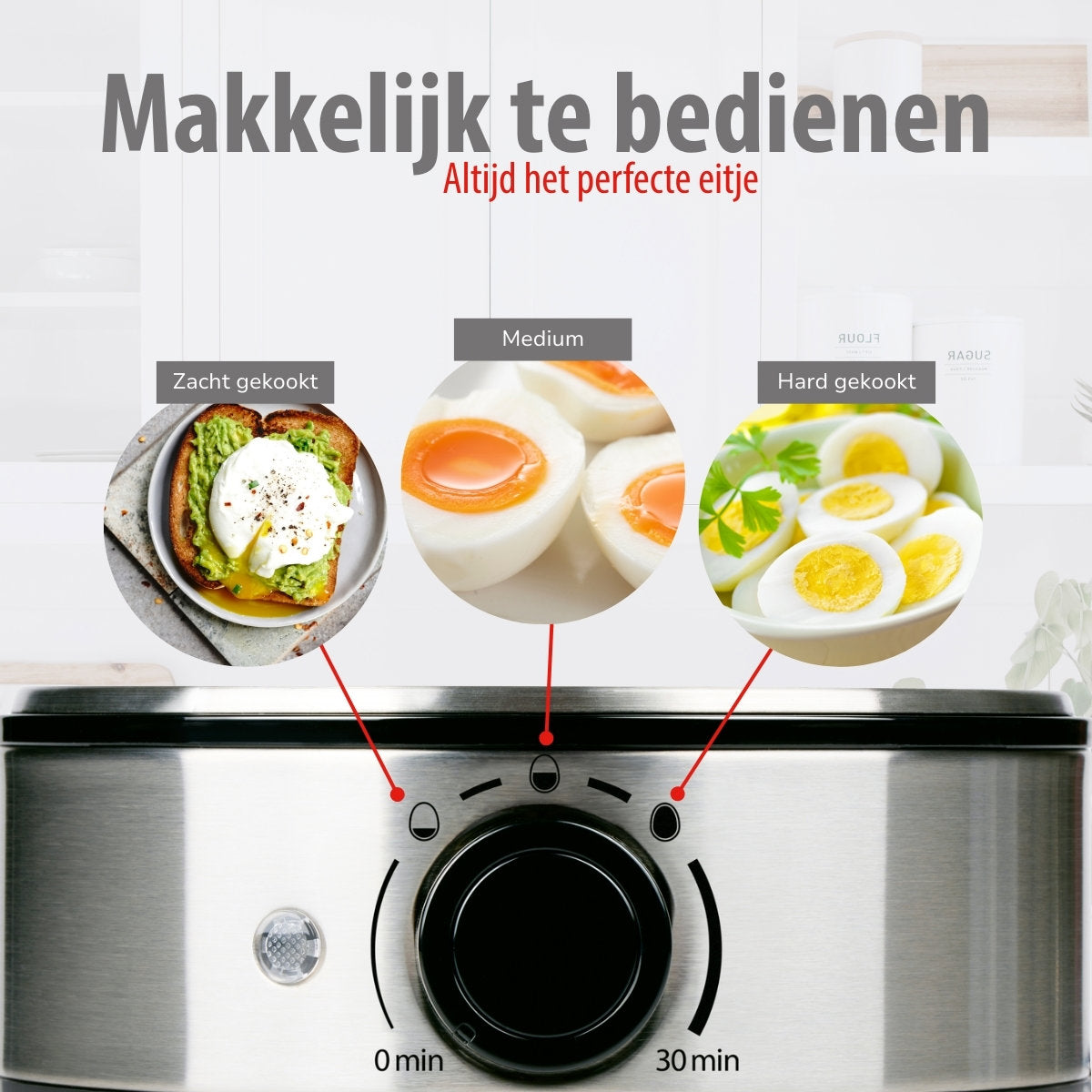 alpina Eierkoker Electrisch 400W – Ei Koker met Timer