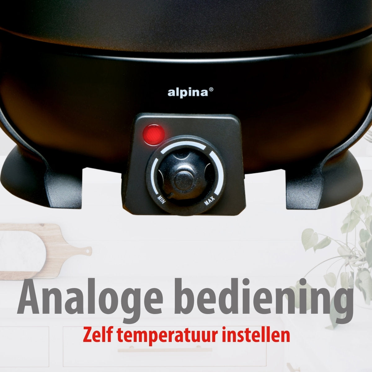 alpina Fondueset Elektrisch 800W – Fonduepan 2L - maximondo