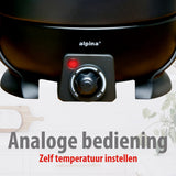 alpina Fondueset Elektrisch 800W – Fonduepan 2L - maximondo