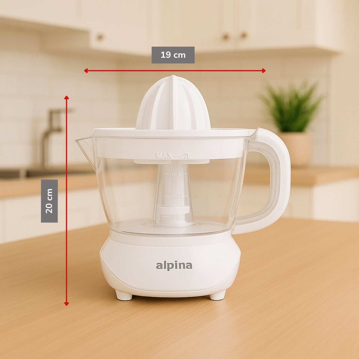alpina Citruspers 0.7L – Sinaasappelpers Elektrisch 25W - maximondo