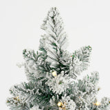Black Box Trees Gerlos Smalle Kunstkerstboom in Pot met Warm Witte LED Verlichting - H120 x Ø51 cm