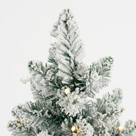 Black Box Trees Gerlos Smalle Kunstkerstboom in Pot met Warm Witte LED Verlichting - H120 x Ø51 cm