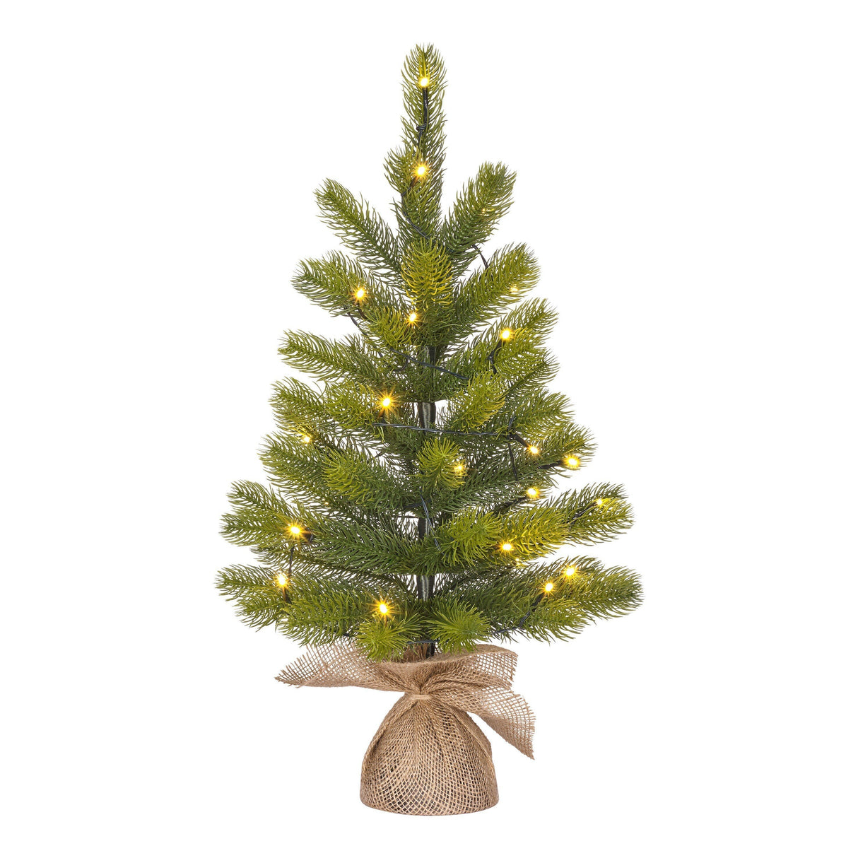 Black Box Trees Nagoya kerstboom met burlap led groen 25L TIPS 50 battery operated - h60xd44cm
