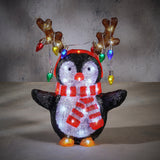 Luca Lighting Pinguin acryl zwart wit IP44 40 led timer - l31,5xb21xh41,5cm
