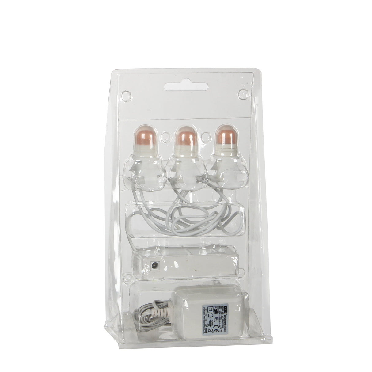 Luville Collectables Light bulb chain 3 pieces battery operated with adapter - l15cm