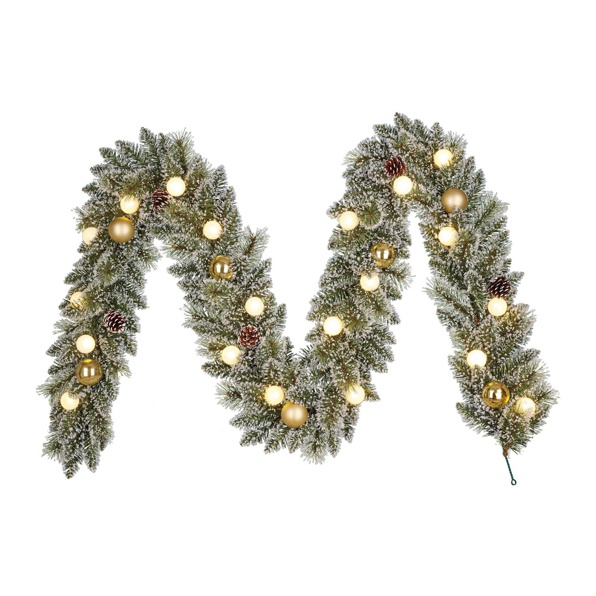 Black Box Trees Kaprun Guirlande met LED Verlichting en Timerfunctie - L270 x Ø25 cm - Goud, Groen