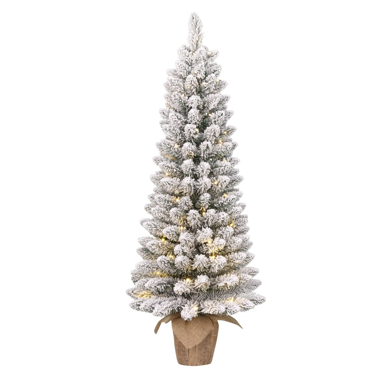 Black Box Trees Gerlos Smalle Kunstkerstboom in Jute met Warm Witte LED Verlichting - H90 x Ø41 cm - maximondo