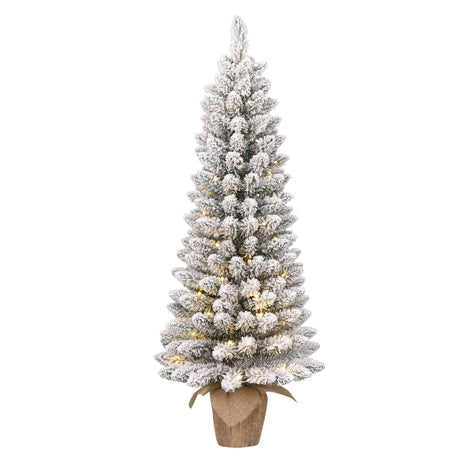 Black Box Trees Gerlos Smalle Kunstkerstboom in Jute met Warm Witte LED Verlichting - H90 x Ø41 cm - maximondo